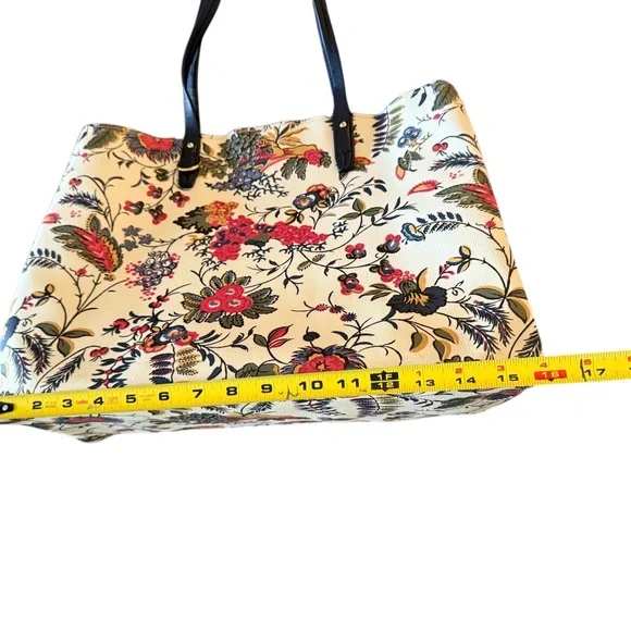 Tory Burch Kensington Large Tote Bag in Garden New Ivory|Luxury Tote Floral Bag - Picture 8 of 10